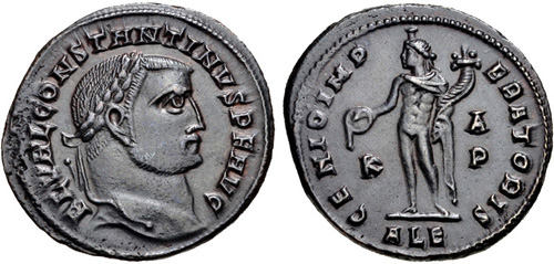 constantine ist the great roman coin follis